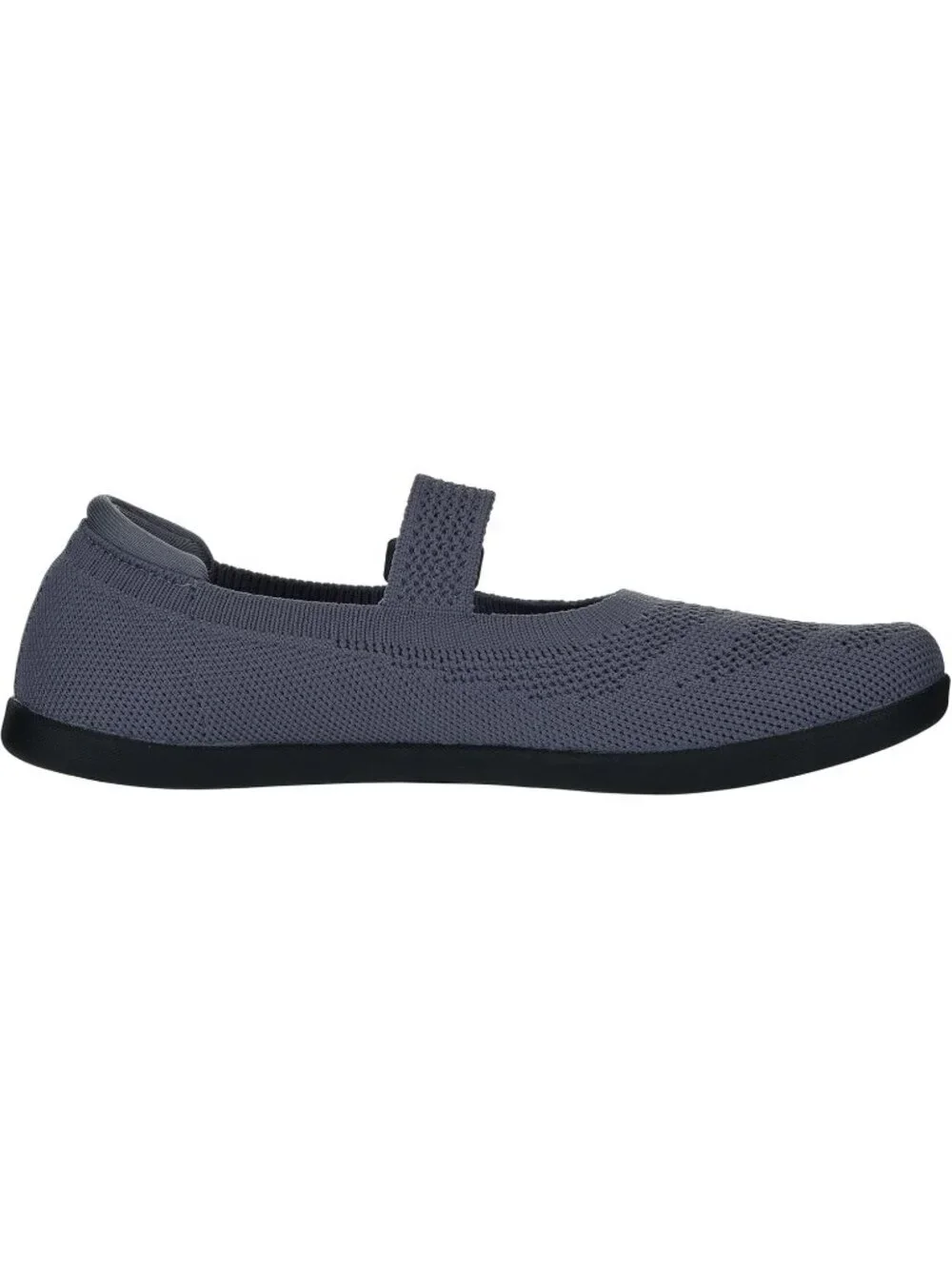 Women's Grey Barefoot Mary Jane Flats Knit Adjustable Straps Shoes